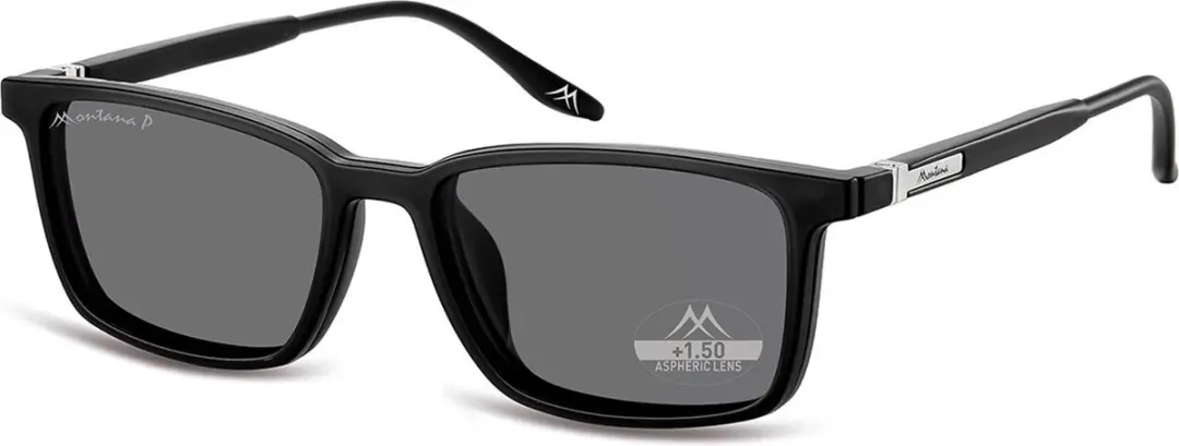 Montana Leesbril MRC3 +2.00 Zwart - inclusief Clip-on Zonnebril