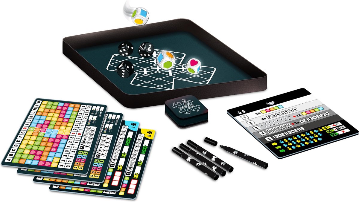 999 Games - Keer op Keer - Deluxe - Dobbelspel - Inclusief luxe dobbelbak, uitwisbare tableaus en meer extra's - Spelen tot 6 personen - Ook voor kleurenblinden