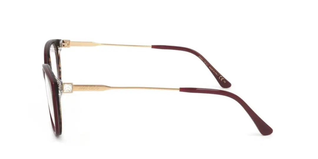 Jimmy Choo JC302 Brilmontuur - 55/17/145mm - Burgundy Animalier