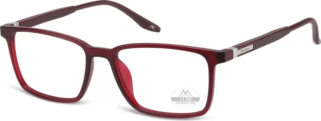Montana Leesbril MRC3C +1.50 Rood - inclusief Clip-on Zonnebril