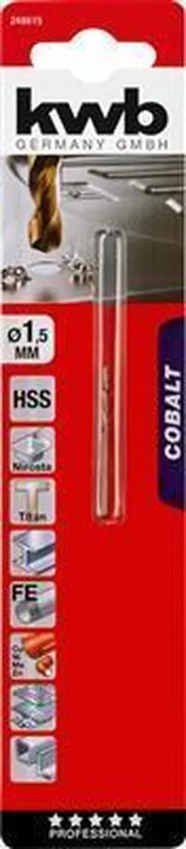 KWB Cobalt Metaalboor 1.5mm HSS-CO KWB248615