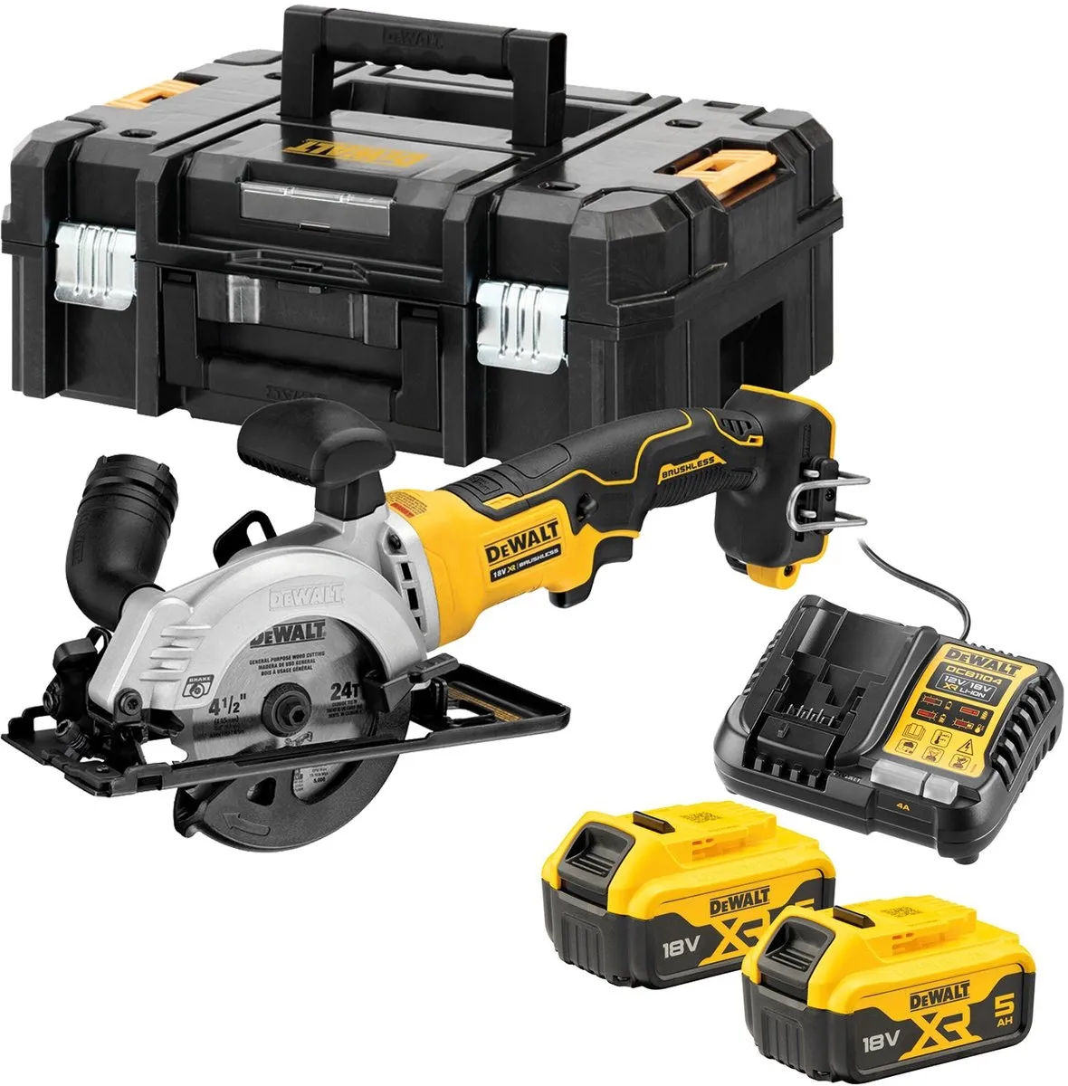 DeWalt DCS571P2 Accu Cirkelzaag 18V - 115mm - 2x 5.0Ah
