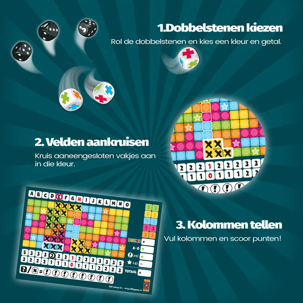 999 Games Keer op Keer Dobbelspel - ACTIE-BOL06 - Multi
