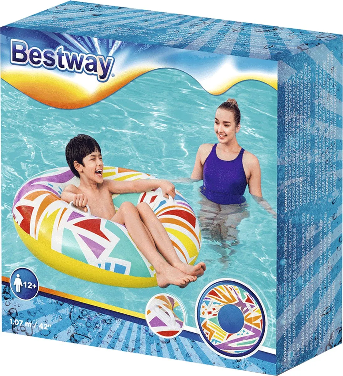 Bestway Zwemband Retro 107cm - Wit - Techno Print