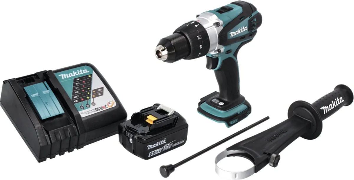 Makita DHP458RG1 Klopboormachine 18V 91Nm - 1x 6,0Ah Accu - afbeelding 2 van 5