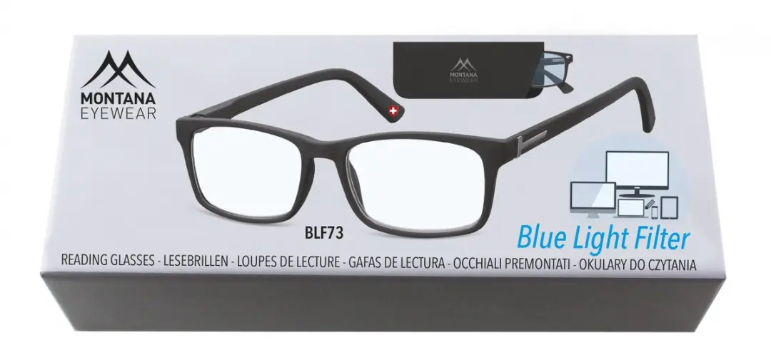 Montana Leesbril Blauwlichtfilter +3,00 - Zwart