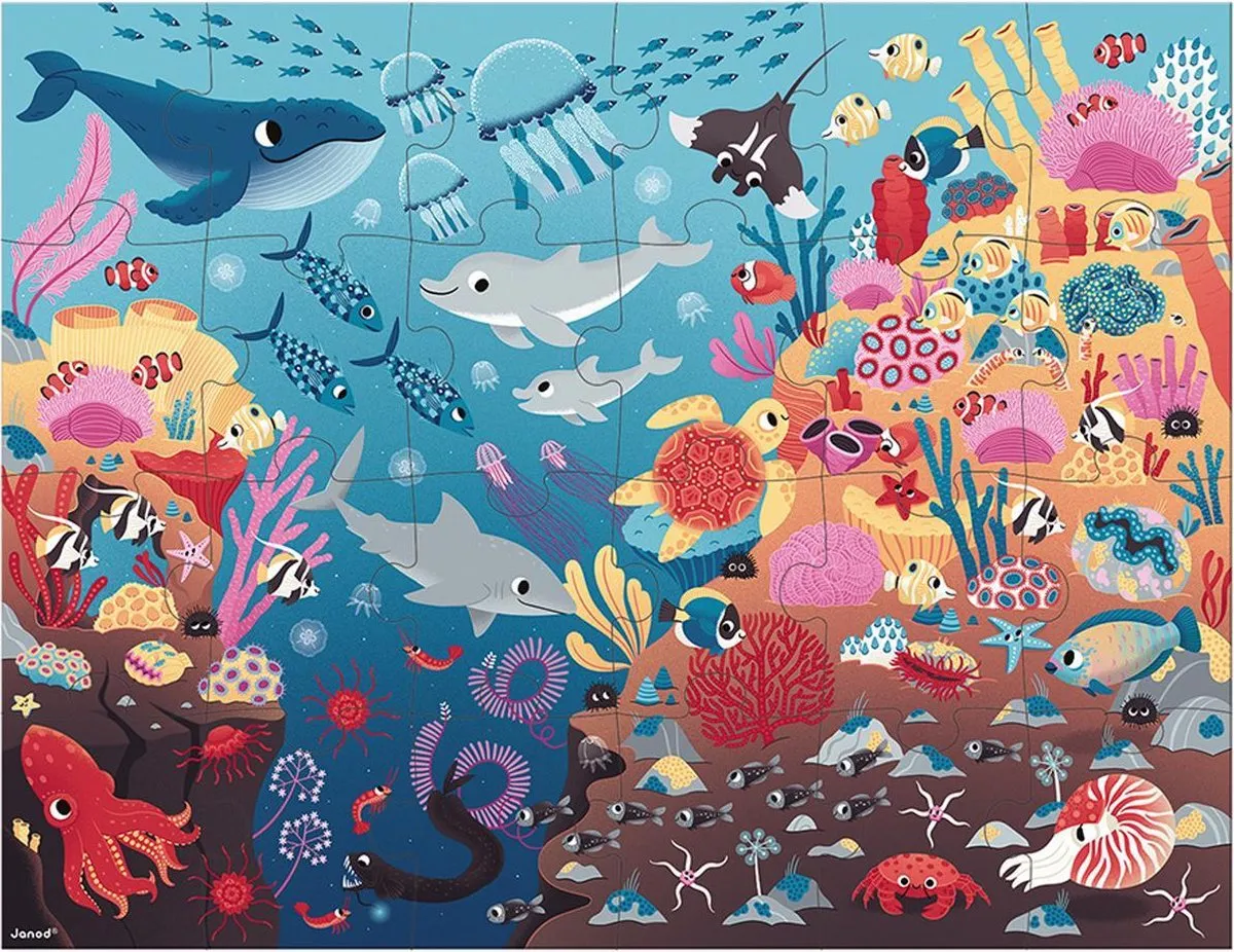 Janod Magische Puzzel De Oceaan 24 Stuks - Glow in the Dark