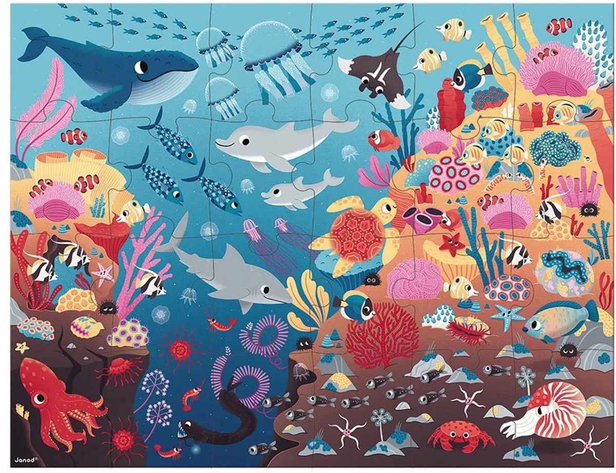 Janod Magische Puzzel De Oceaan 24 Stuks - Glow in the Dark