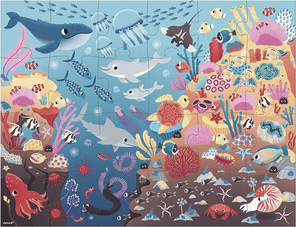 Janod Magische Puzzel De Oceaan 24 Stuks - Glow in the Dark