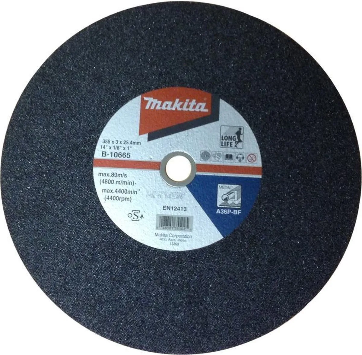 Makita B-10665-5 Doorslijpschijf Metaal 355mm - 5 Stuks