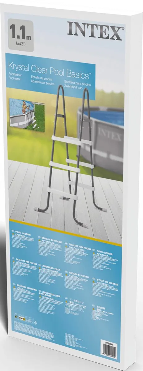 Intex Zwembadladder 107cm - Grijs/Wit
