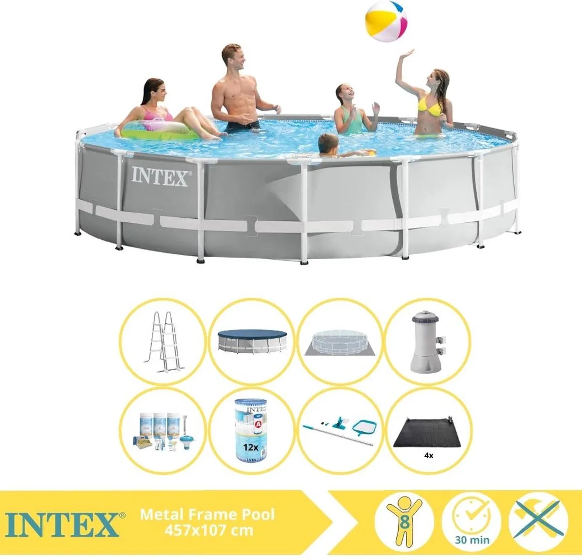 Intex Prism Frame 26724GN Opzetzwembad 457x107cm