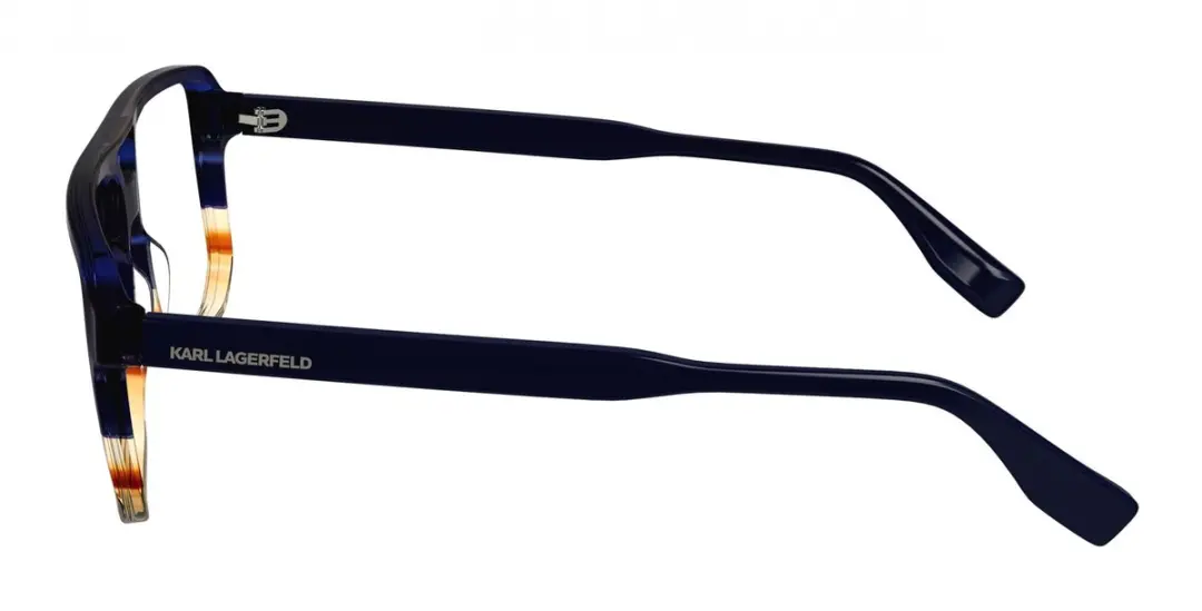 Karl Lagerfeld KL6156 Brilmontuur - Blauw/Gestreept bruin - afbeelding 2 van 4