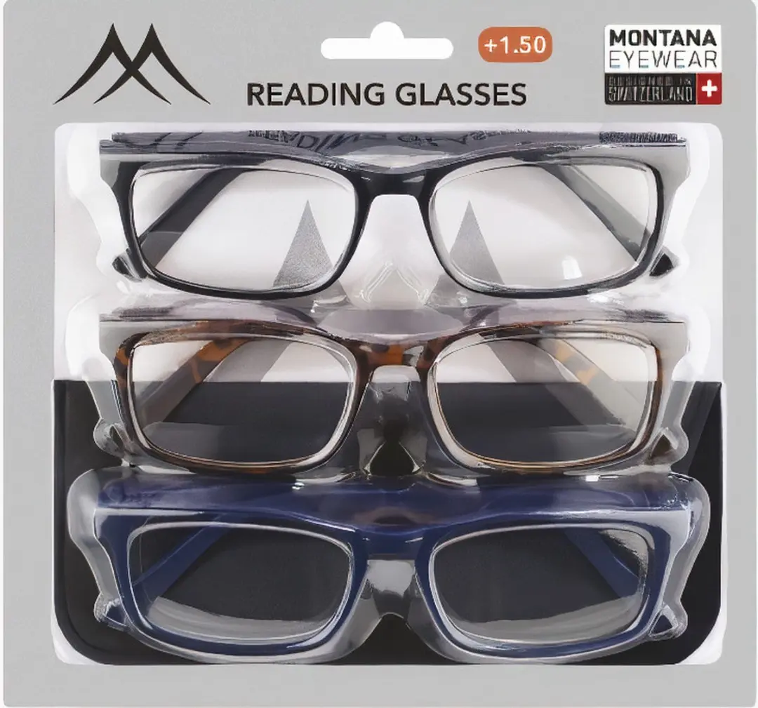 Montana Leesbrillenset 3pr73m +1.50 - 3 Stuks - Zwart/Bruin/Blauw