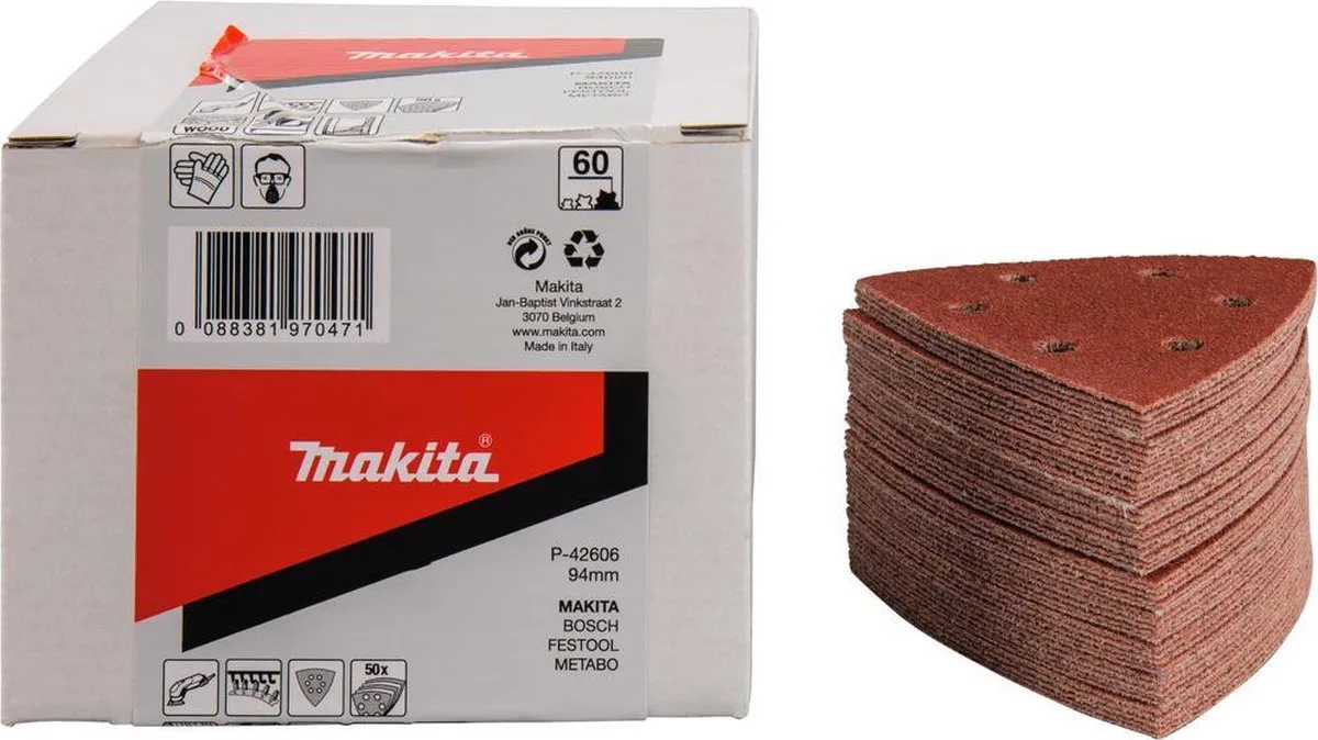 Makita Deltaschuurvellen P-42606 K60 - 94x - 50 Stuks