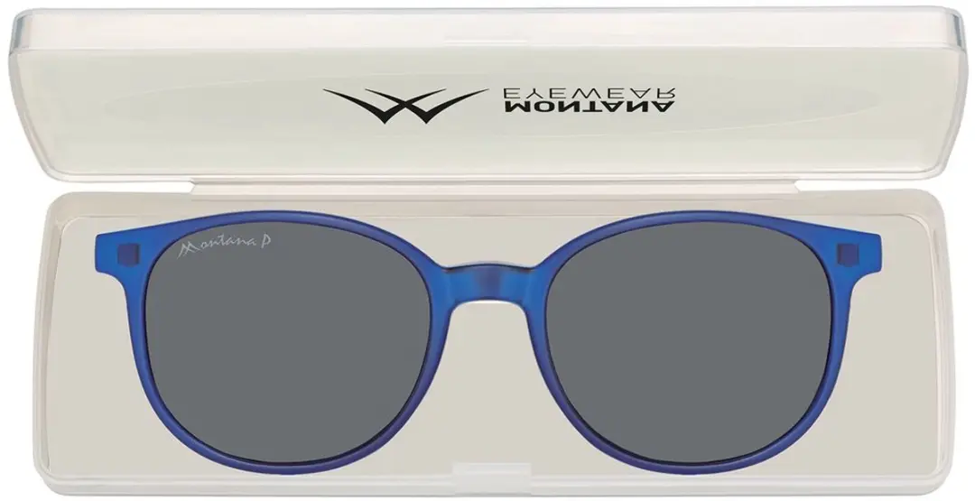 Montana MRC2B Leesbril +1.00 met Clip-On Zonnebril - Blauw montuur
