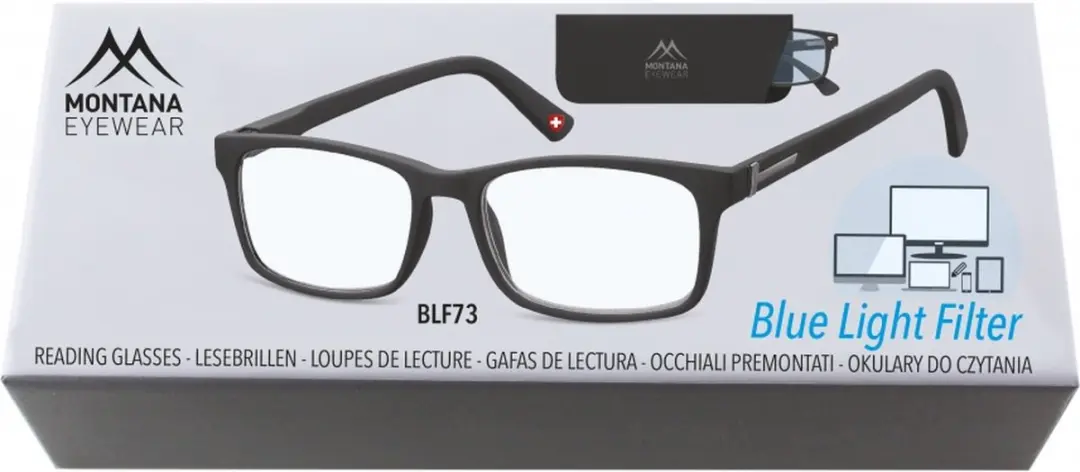 Montana Leesbril Blauwlichtfilter Zwart +0,00