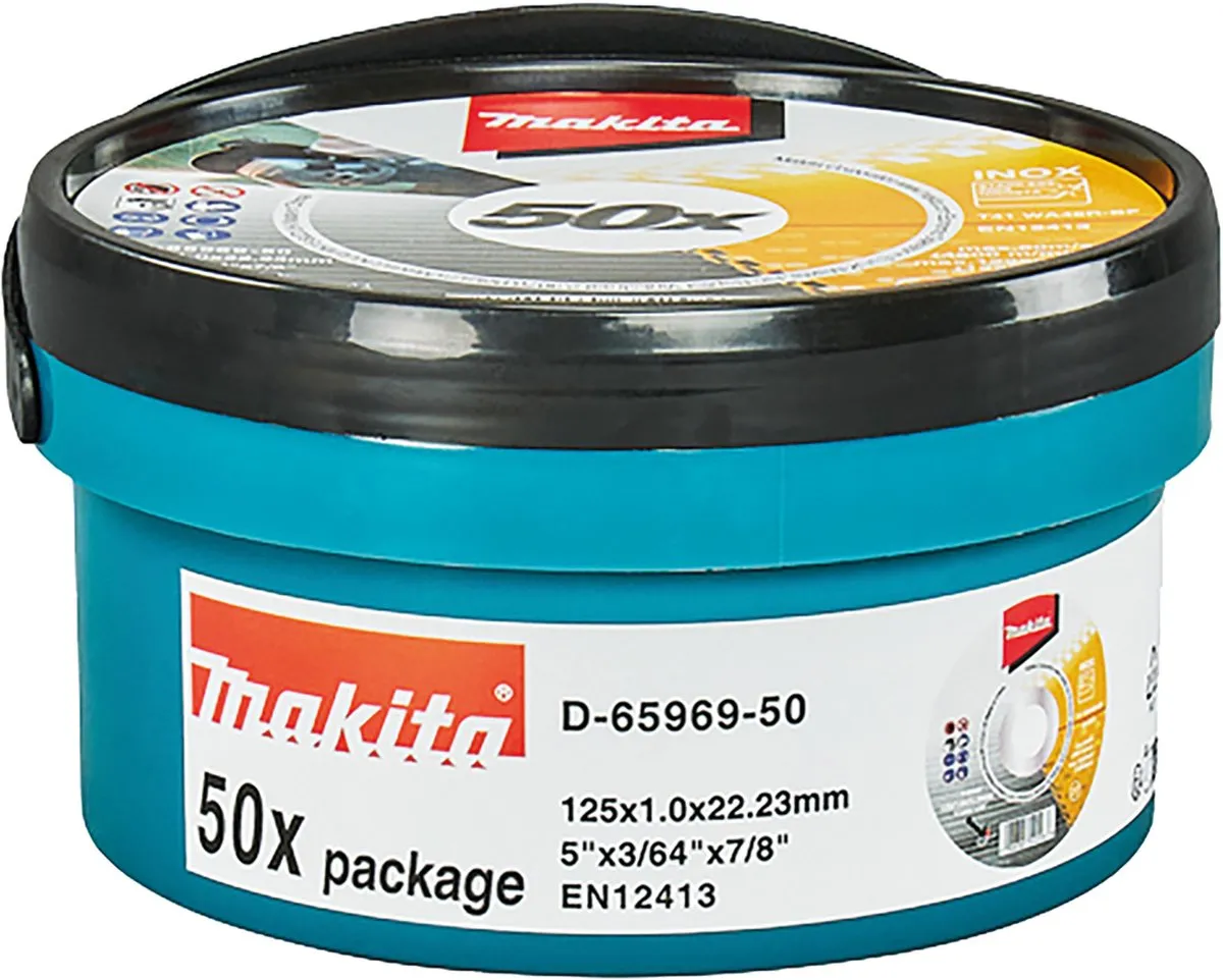 Makita D-65969-50 Doorslijpschijf INOX 125x1,0mm - 50 Stuks