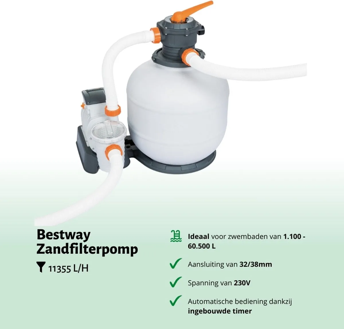 Bestway Zandfilterpomp 58486 11.355 l/u - 25 kg (3x) & Teststrips