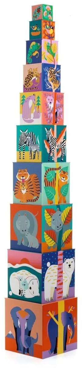 Djeco Stapeltoren Wilde Dieren - 10 Stuks - afbeelding 5 van 6