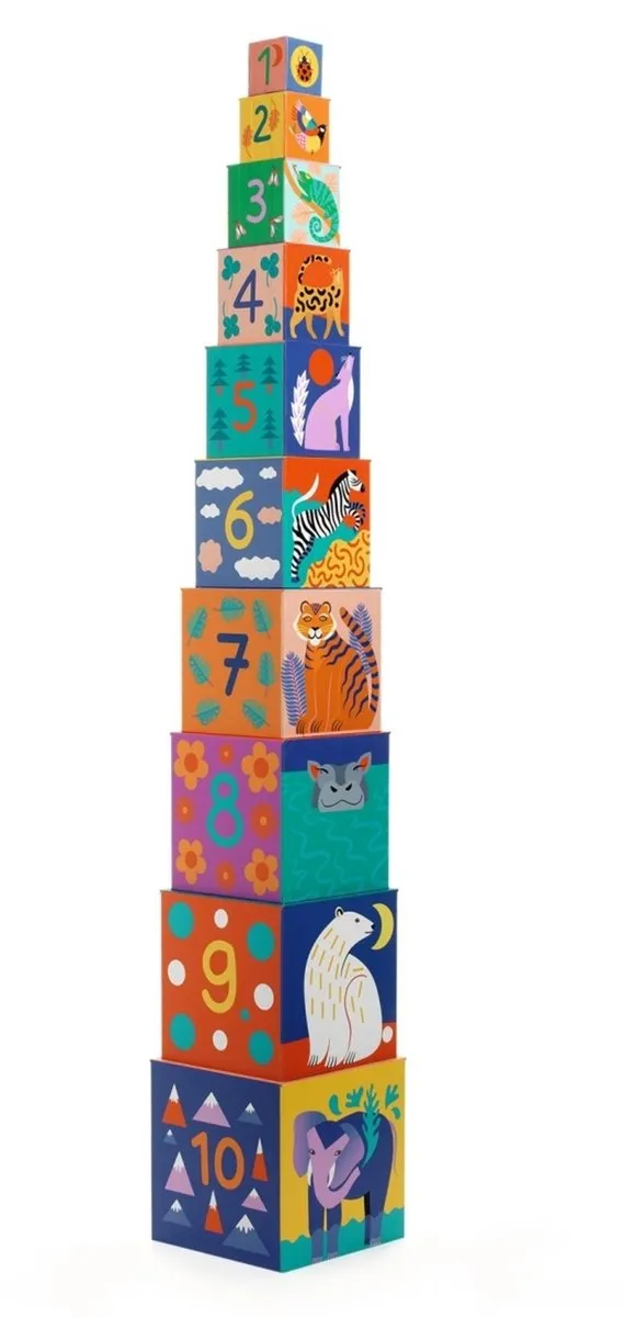 Djeco Stapeltoren Wilde Dieren - 10 Stuks - afbeelding 3 van 6