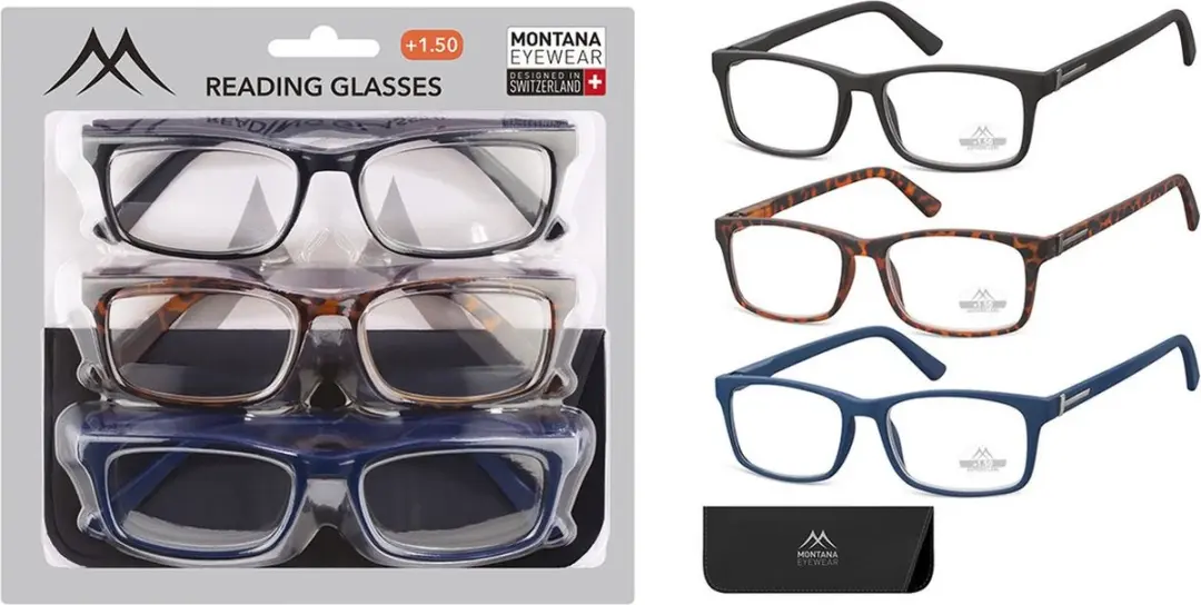 Montana Leesbrillenset 3PR73M - Sterkte +1.00 - 3 Stuks