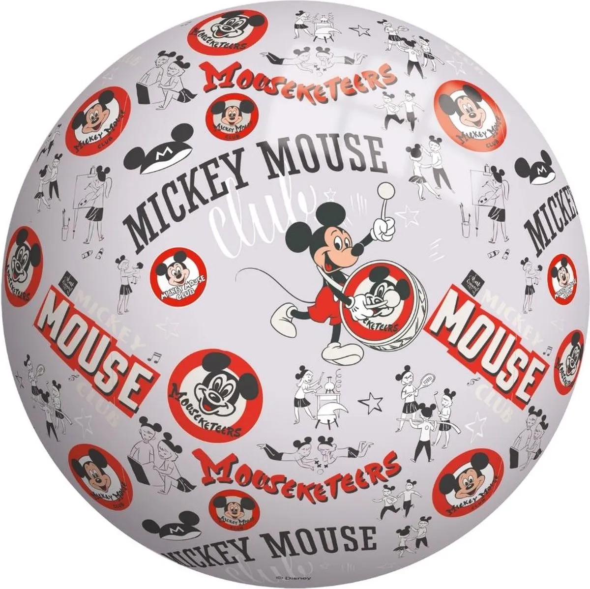 Disney Mickey Mouse Bal - 23cm - 10 Stuks - Rood