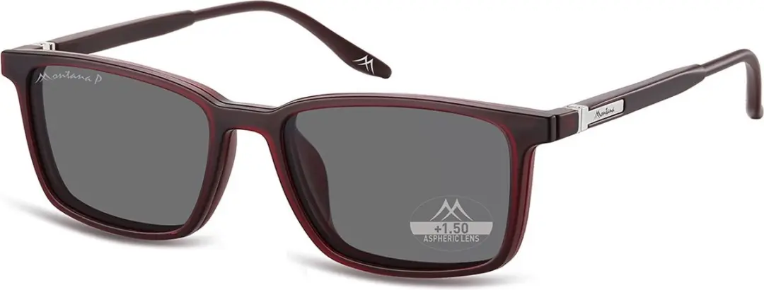 Montana Leesbril MRC3C +3.50 Rood - inclusief Clip-on Zonnebril