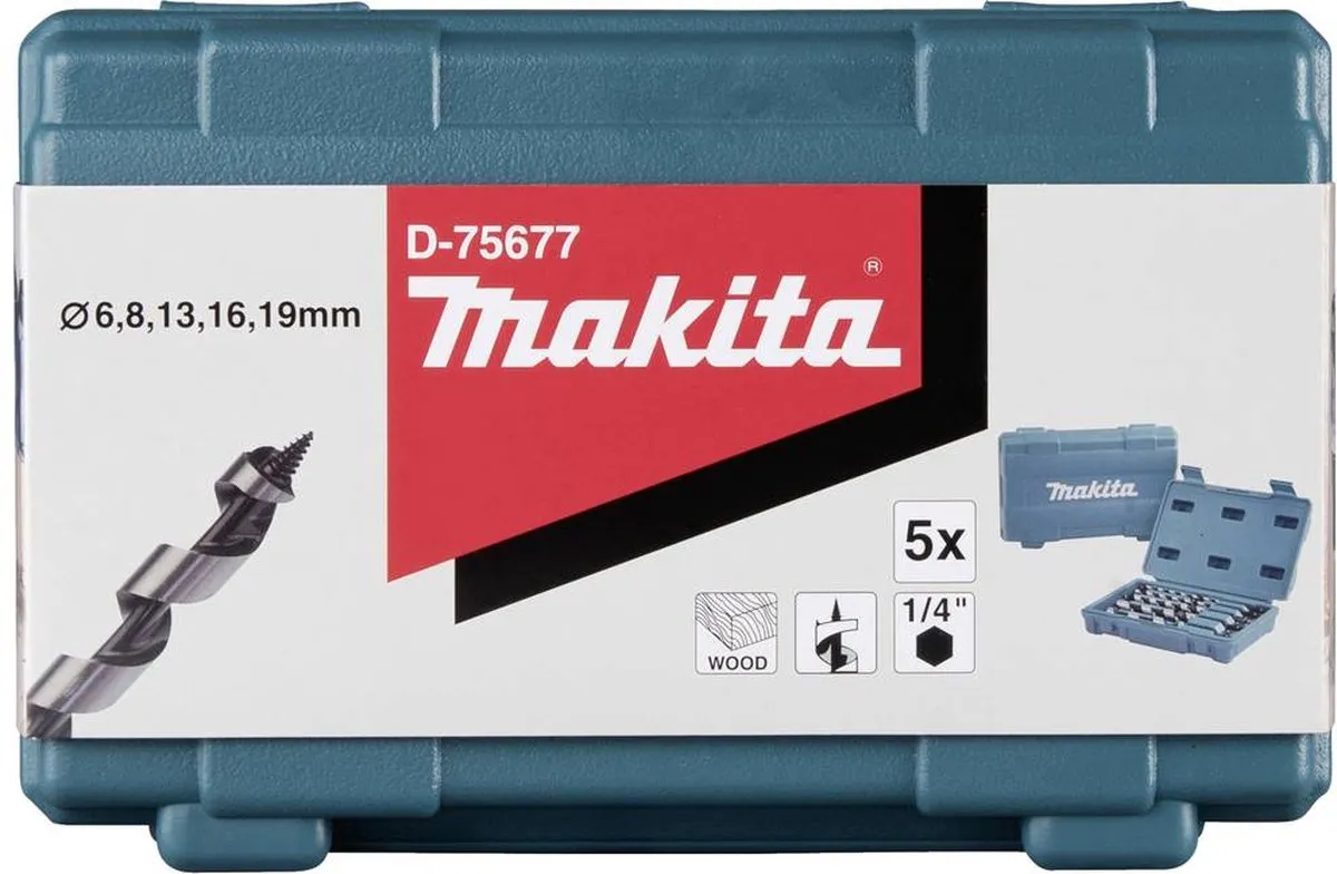 Makita Grondboorset D-75677 - Ø6-19mm - 5 Stuks