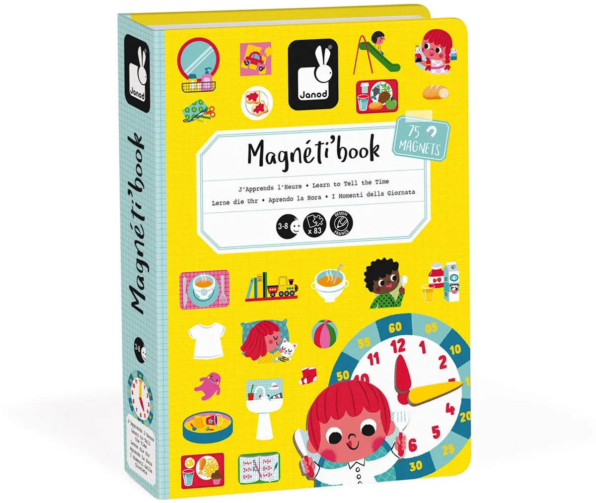 Janod Magnetibook Klok Kijken JA02724 - 75 Magneten