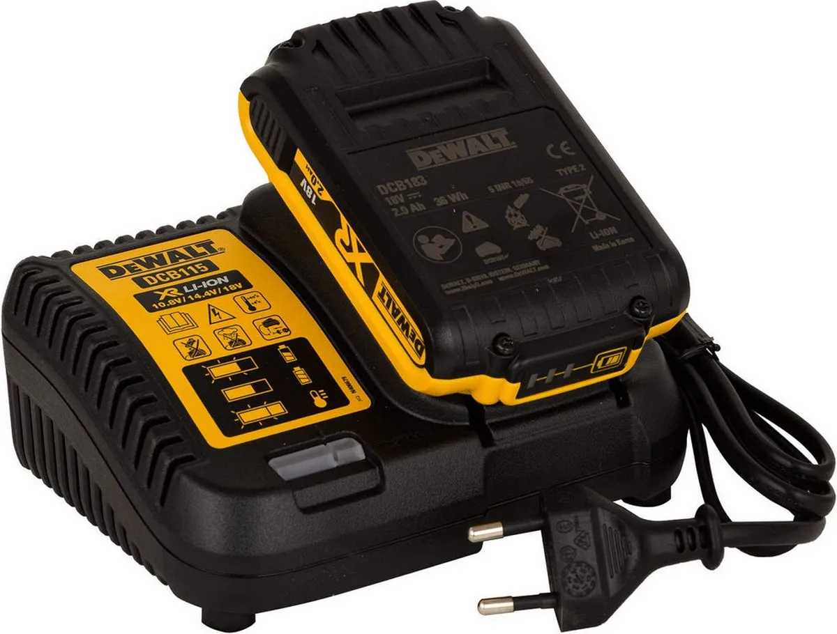 DeWalt DCB115D2 Starterset 18V 2.0Ah XR Li-ion - 2x Accu + Lader