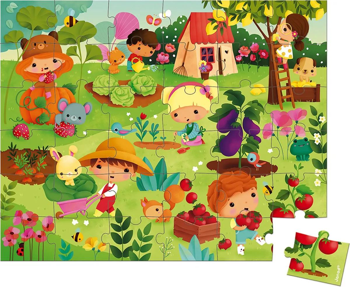 Janod Puzzel De Tuin 36 Stuks - Puzzelkoffer - 4+