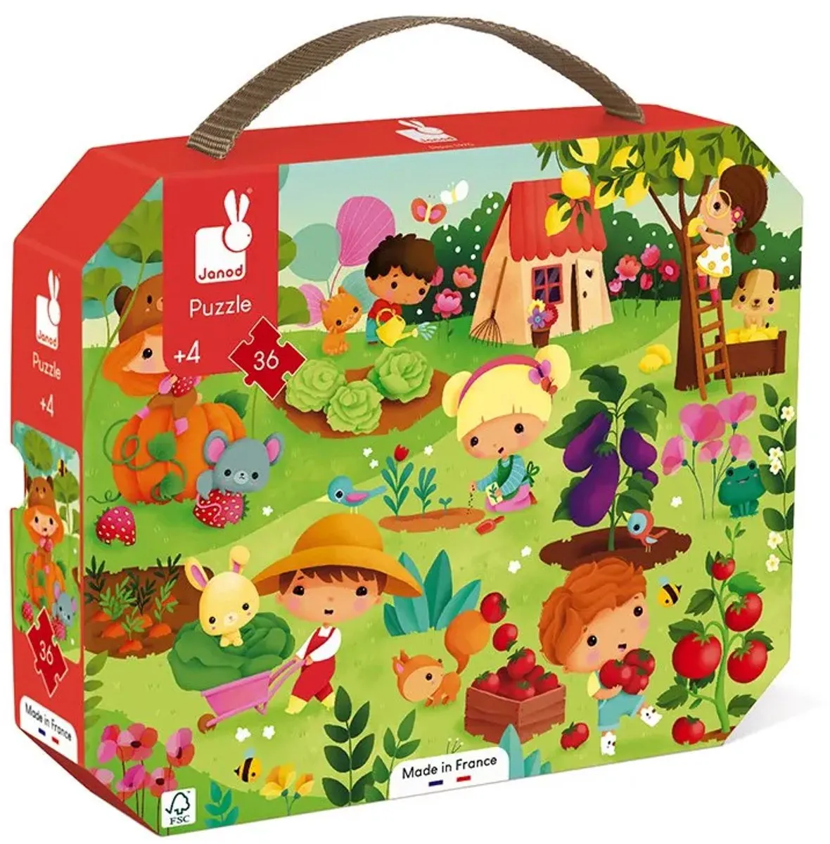 Janod Puzzel De Tuin 36 Stuks - Puzzelkoffer - 4+