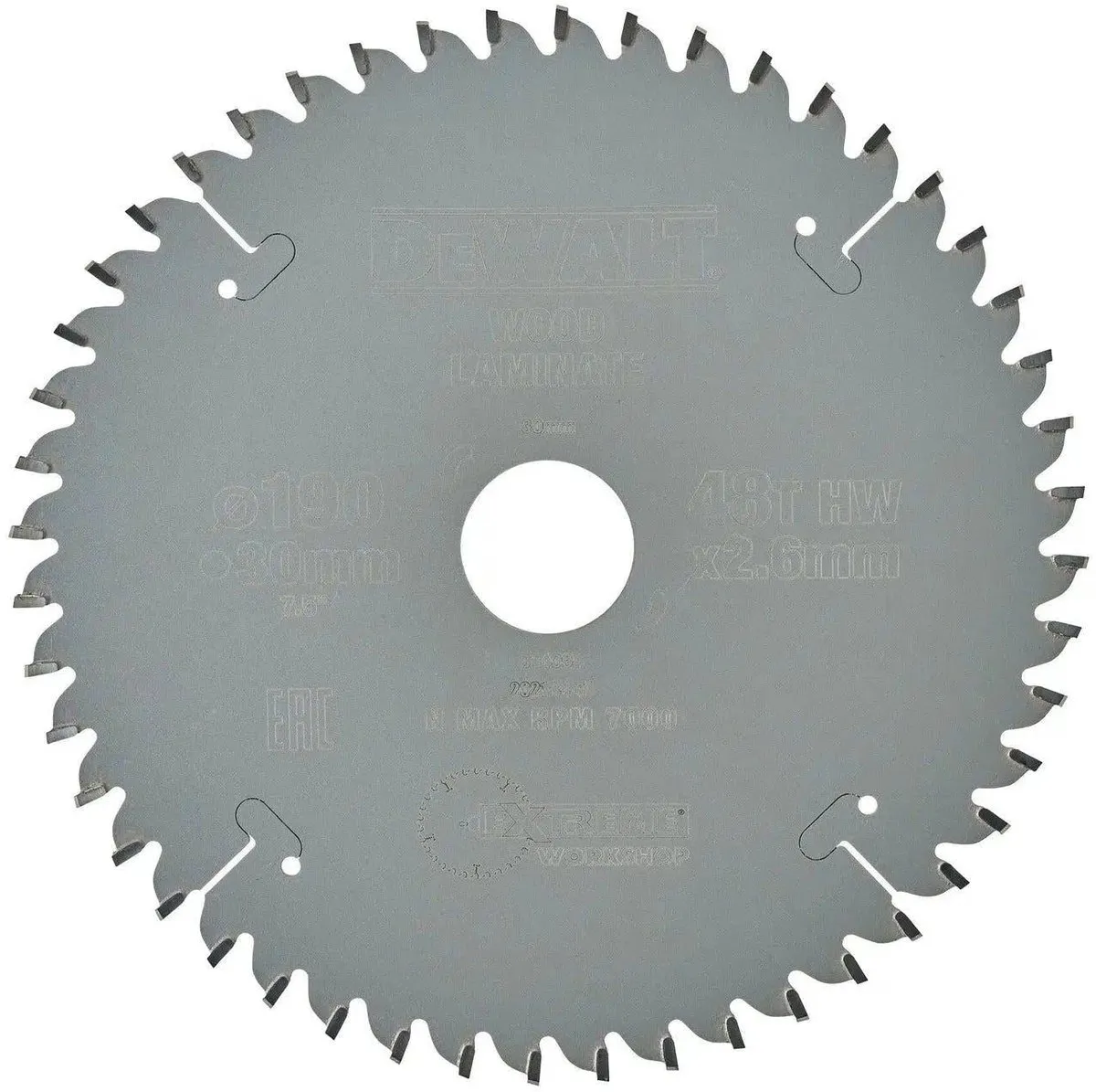 DeWalt Extreme DT4094-QZ Cirkelzaagblad - Ø190mm 48T
