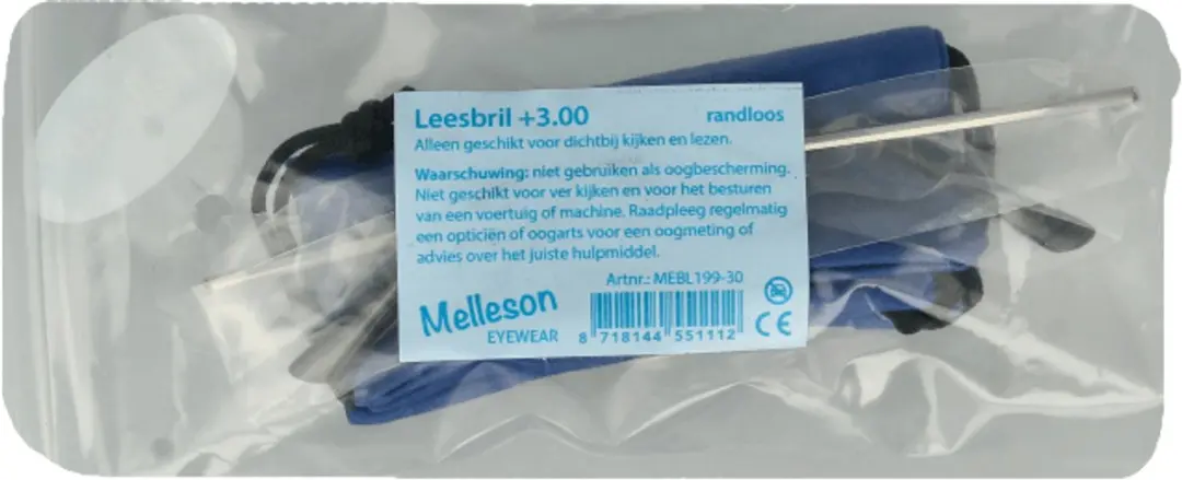 Ibd Melleson Leesbril +3.00 Randloos - Bruin