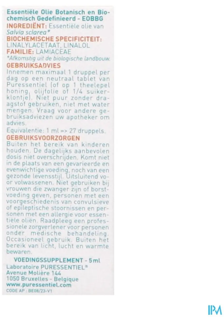 Puressentiel Bio Scharlei Etherische Olie 5ml