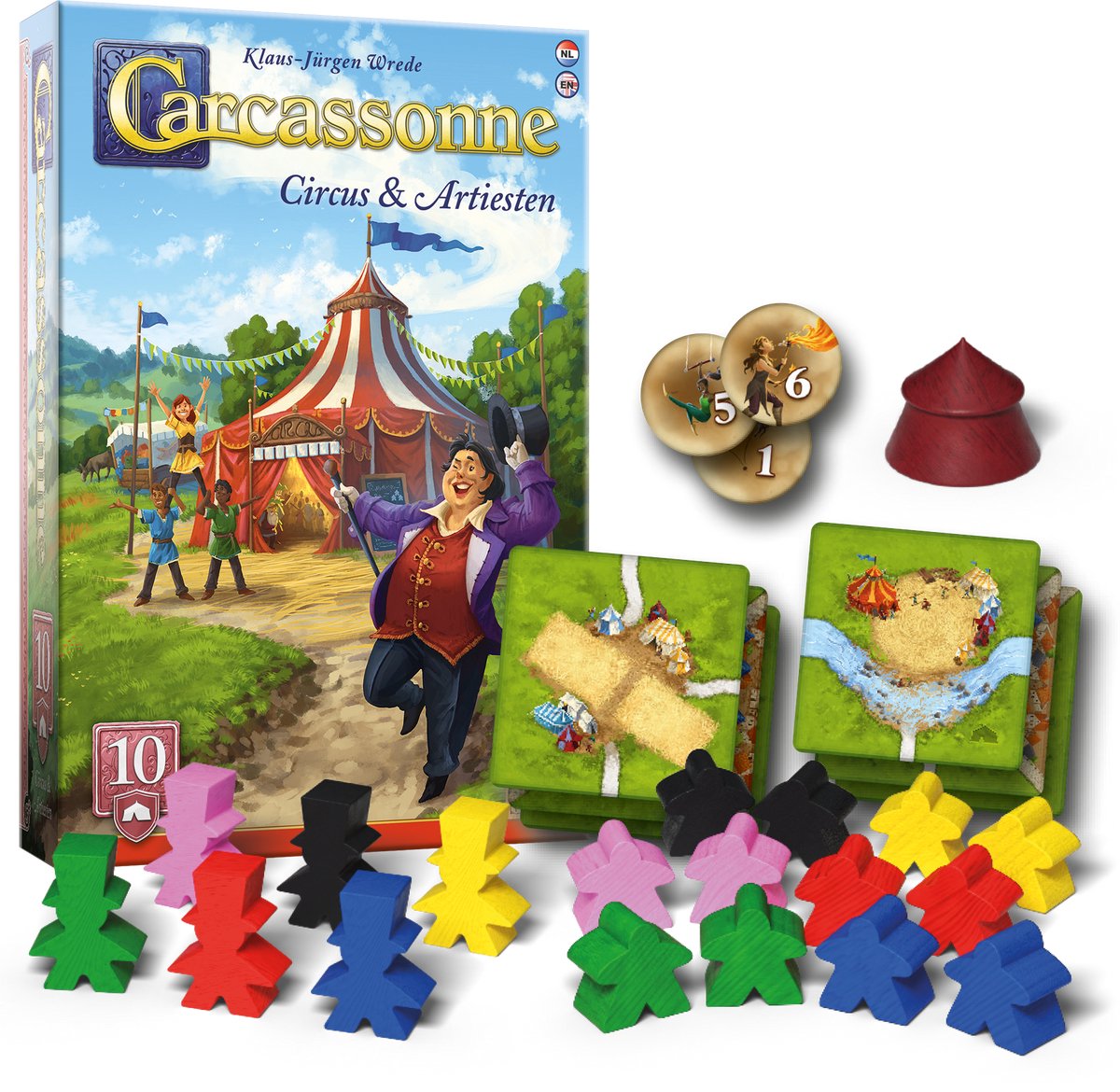 999 Games - Carcassonne: Circus & Artiesten - Uitbreiding 10 - Nieuwe Versie - NL -EN