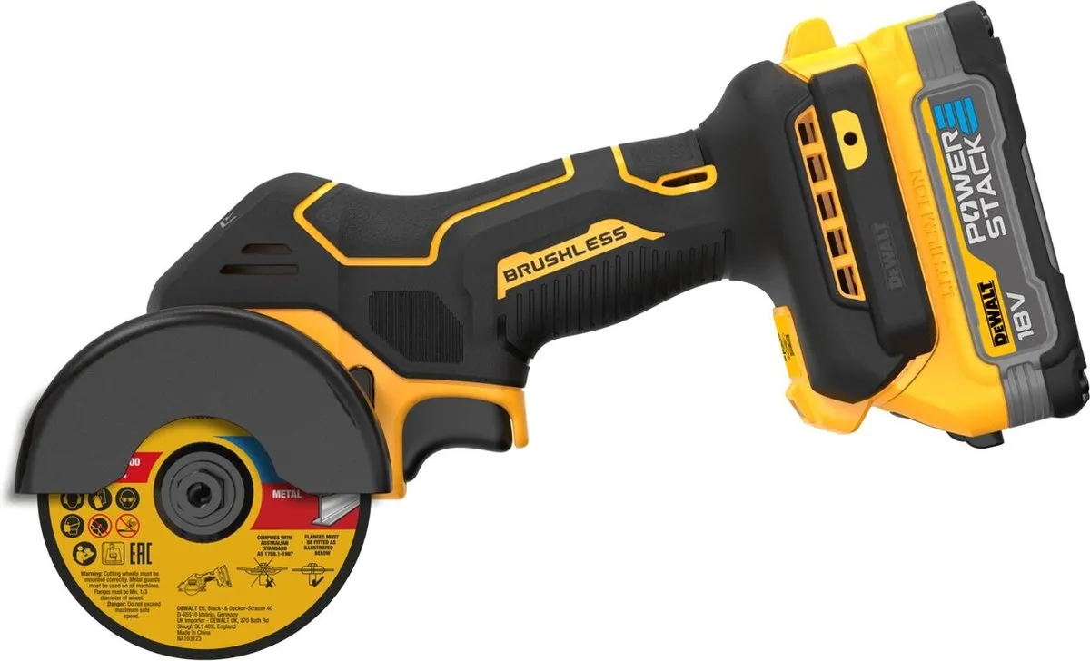 DeWalt DCS438E2T Accu Slijpmachine 18V 76mm - 1x1,7Ah POWERSTACK