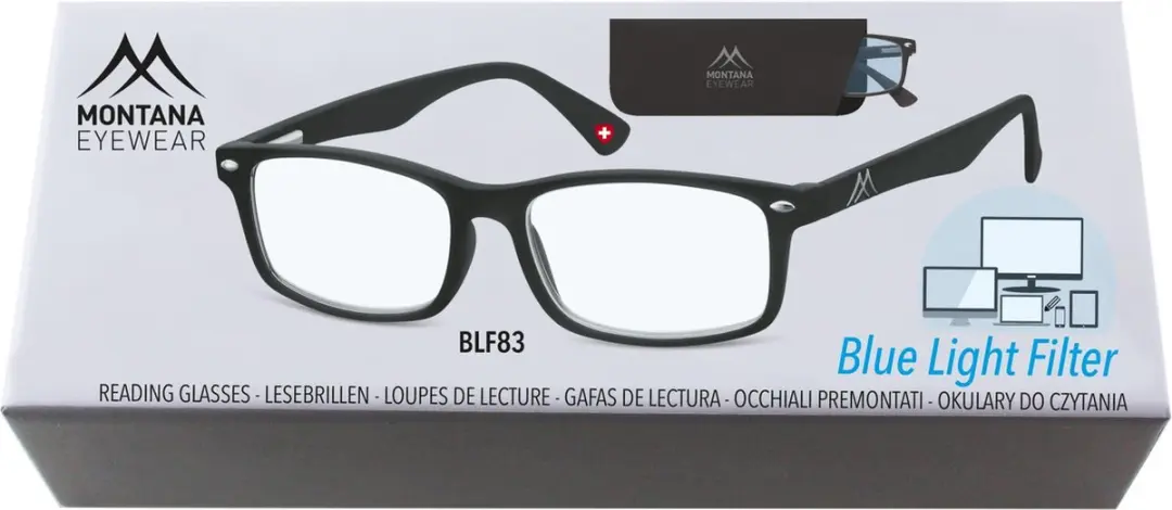 Montana Leesbril Blauwlichtfilter Zwart +0,00