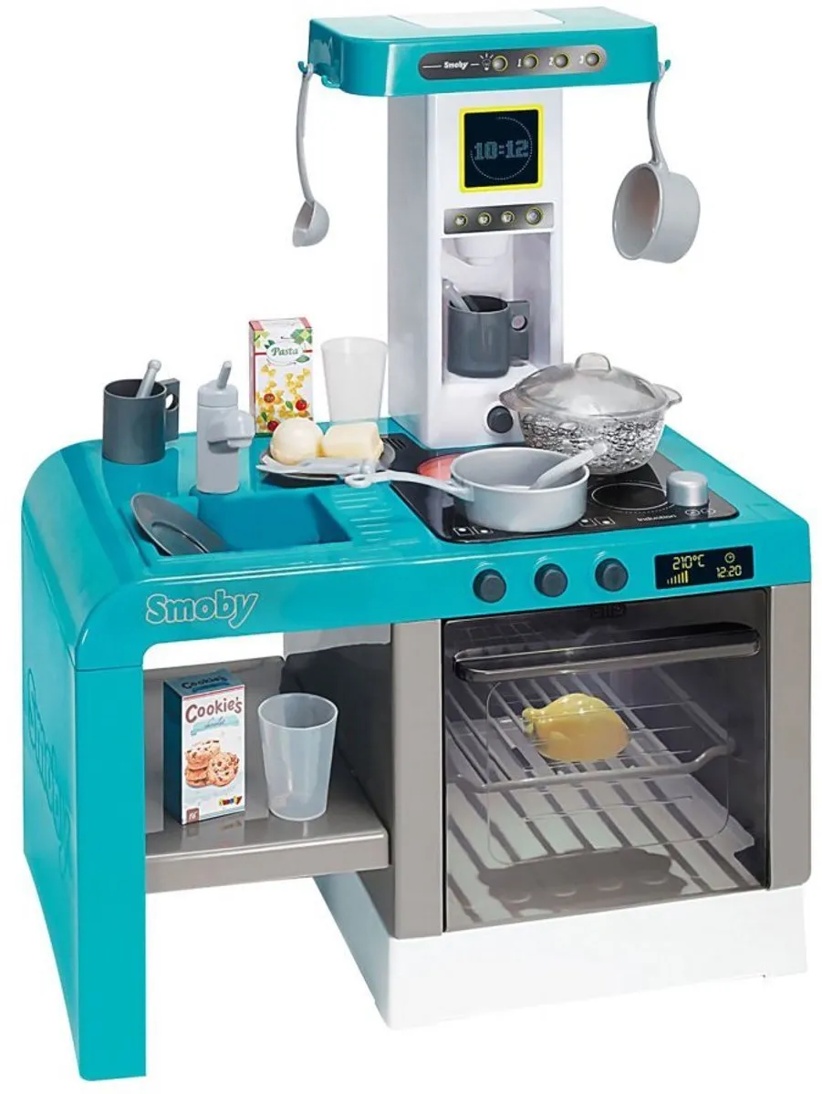 Smoby Speelkeuken met Licht en Geluid - 22 Accessoires - Blauw/Wit