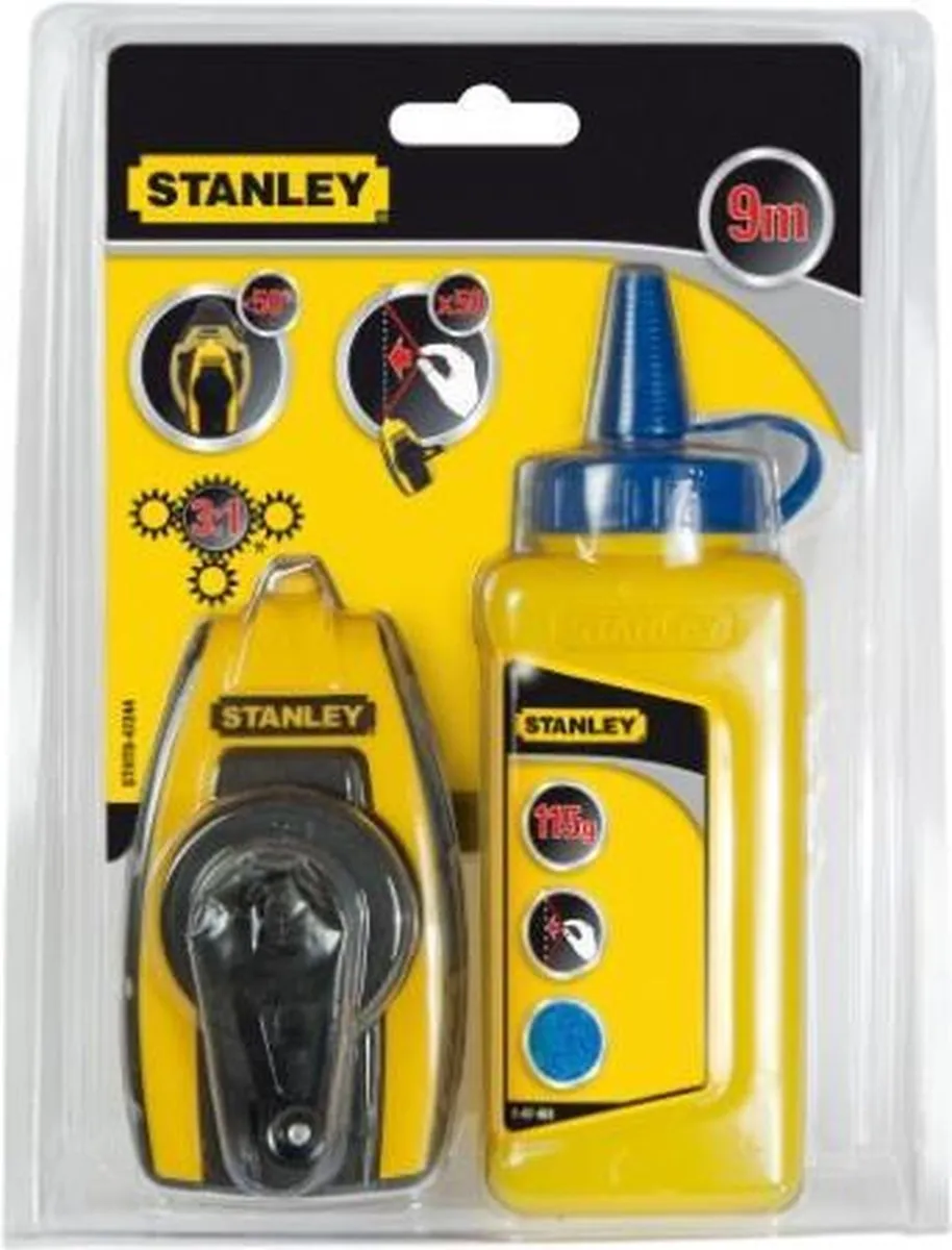 Stanley Compacte Slaglijnmolenkit STHT0-47244 - 9m - Blauw/Geel/Zwart