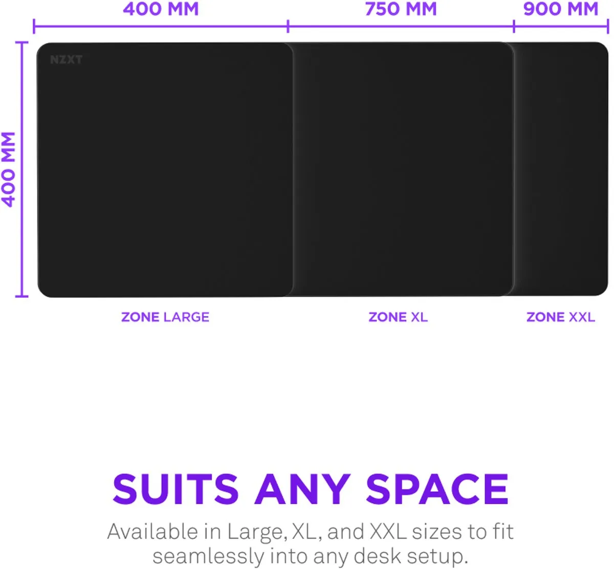 NZXT Zone Black Muismat L - 400x400mm