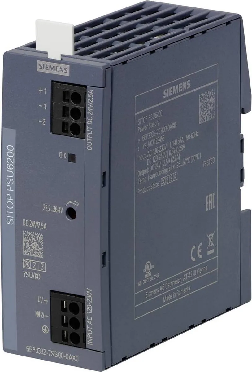 Siemens 6EP33327SB000AX0 Netvoedingsmodule 24V 2.5A