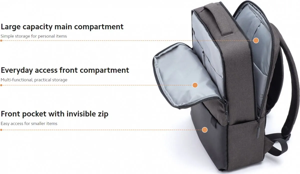 Xiaomi Commuter Backpack XDLGX-04 - 15.6 inch - Donkergrijs - afbeelding 6 van 6