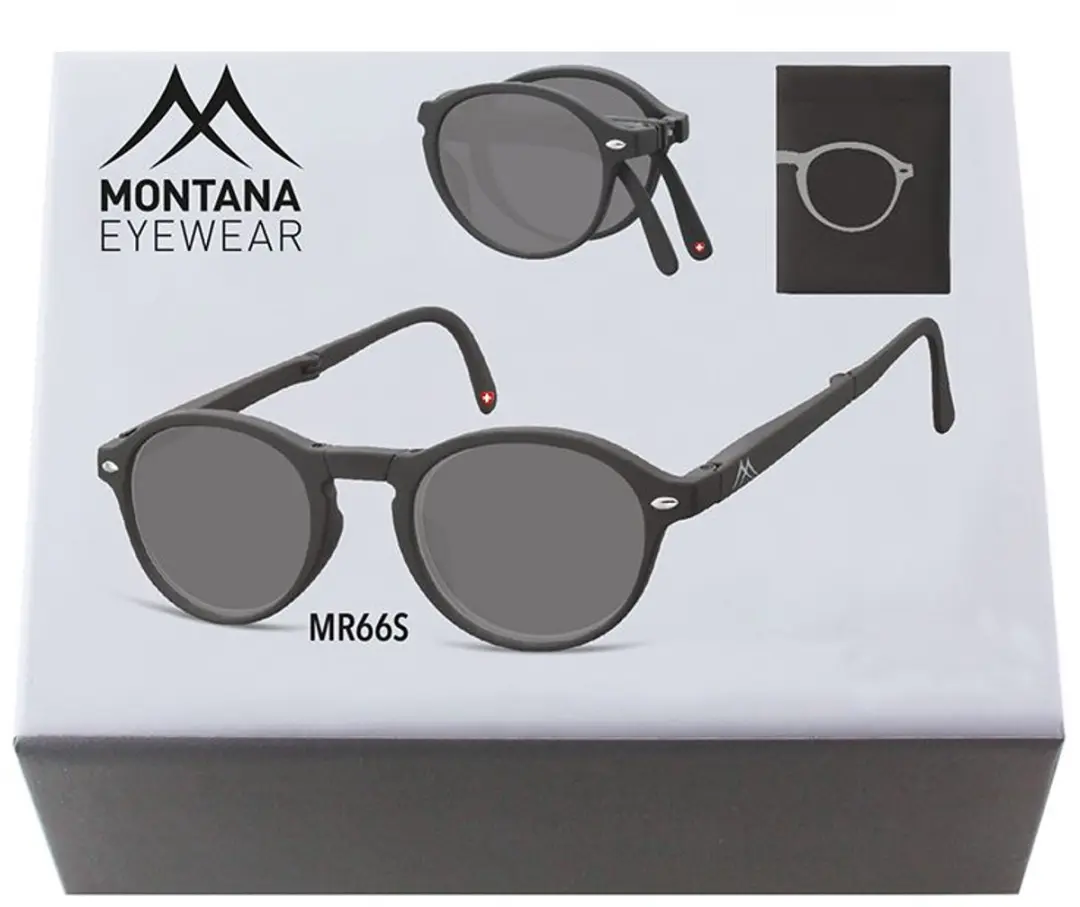 Montana Opvouwbare Zonneleesbril Matzwart +1.50