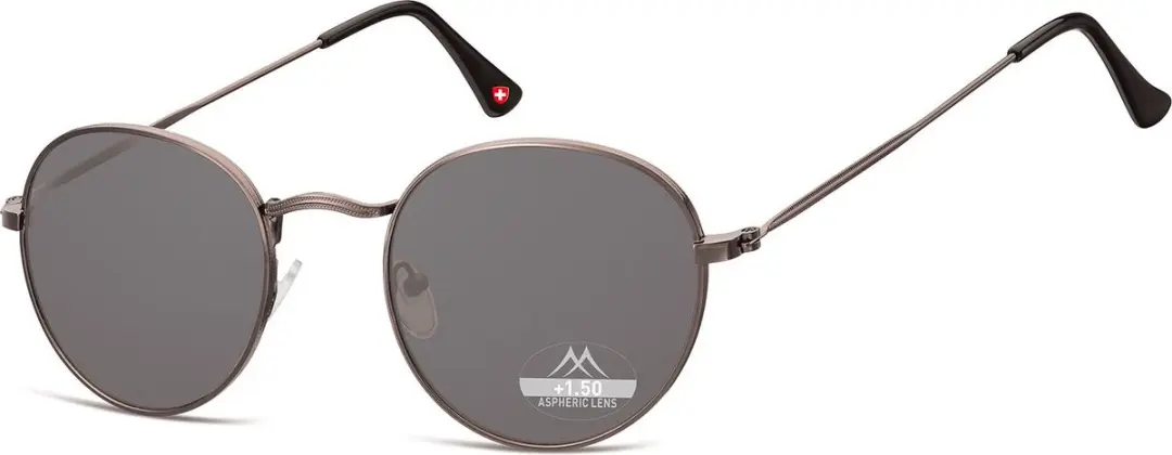 Montana Zonnebril MR54S Rond Gunmetal +3.50
