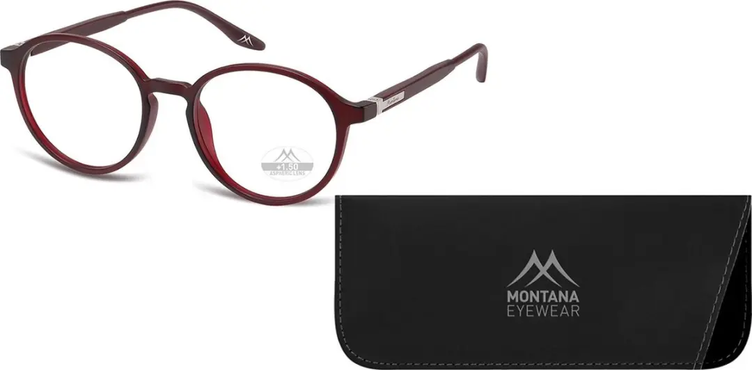 Montana Leesbril MRC4C +1.00 Rood - inclusief Clip-on Zonnebril