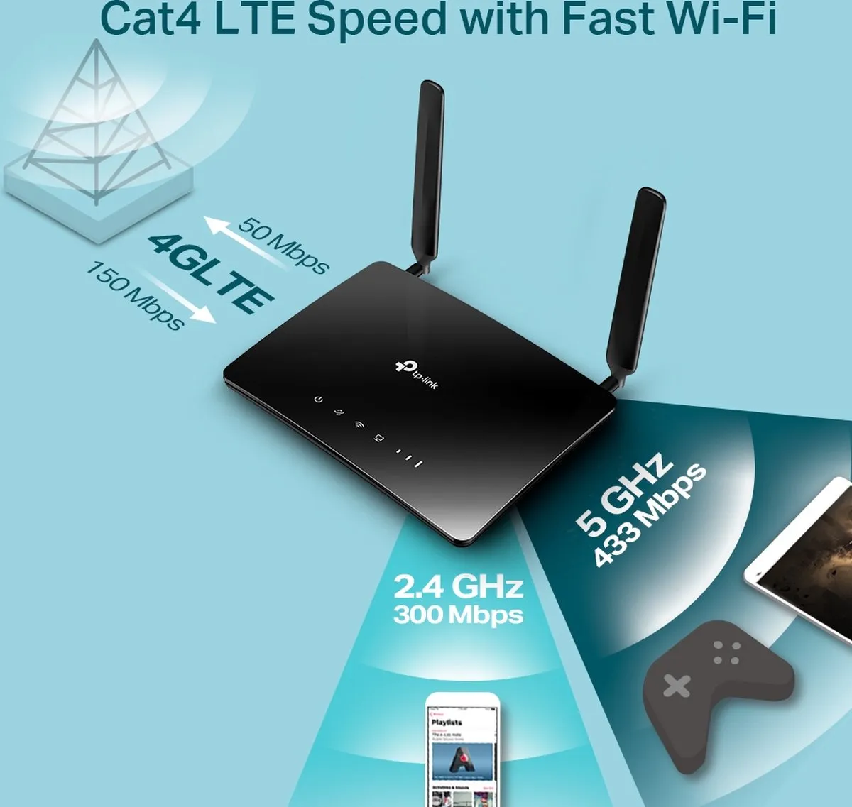TP-Link Archer MR200 V3 4G Router - Zwart