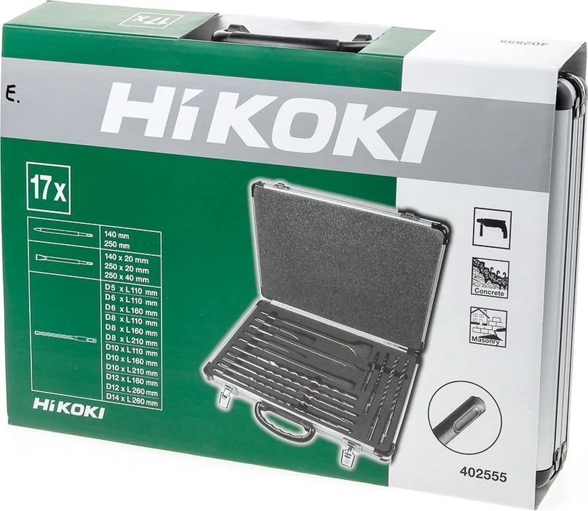 Hikoki SDS-plus Boren-/Beitelset SP 17-delig - 402555