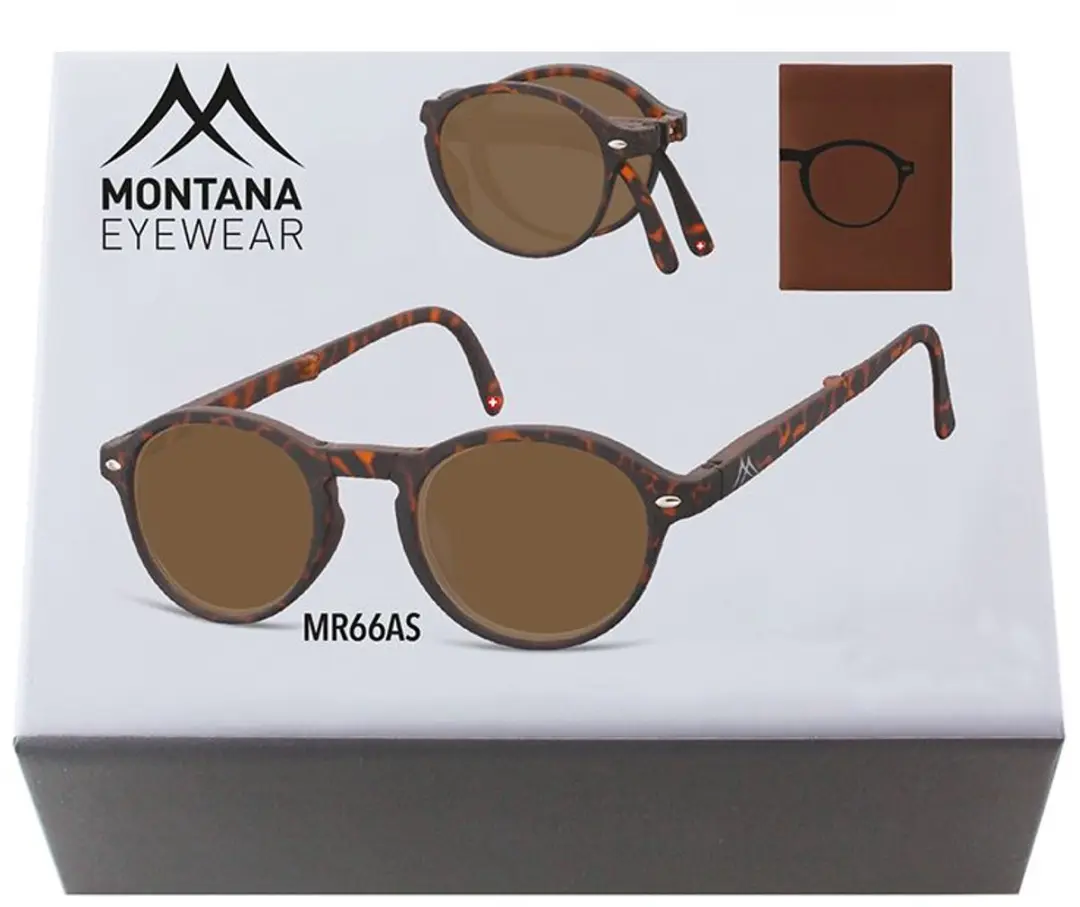 Montana Opvouwbare Zonneleesbril Matbruin +1.50